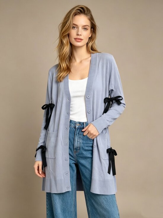 Maison Martin Margiela Sweaters - NWOT $650 Maison Margiela Women's Side Bow Wool Blend Cardigan Sweater Sz L MM6